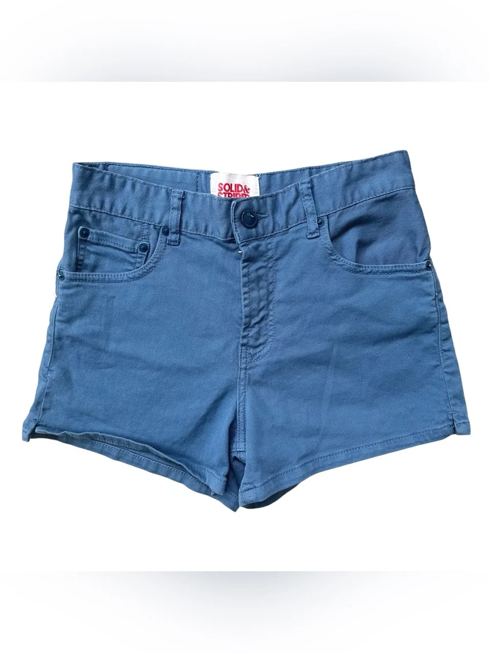 Solid & Striped Muted Blue Mid High Rise Zipper Fly Denim Shorts Size 25